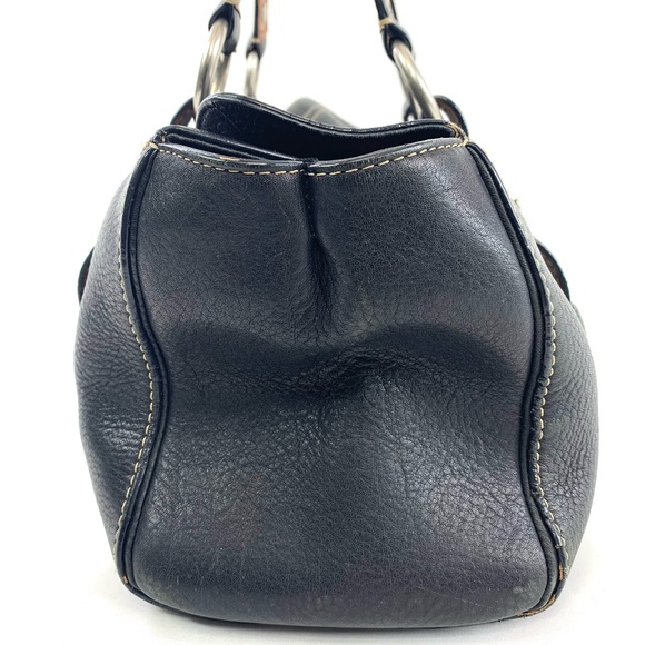 Coach Chelsea Black Pebbled Leather Shoulder Bag Satchel 10134 Purse Turn Lock - Picture 4 of 13